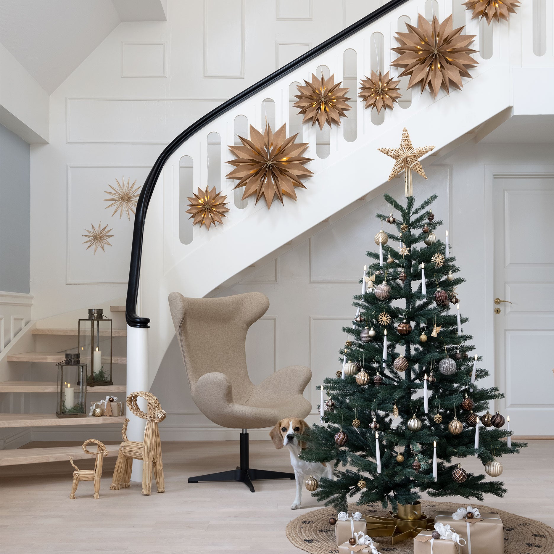 Papirstjerne med lys